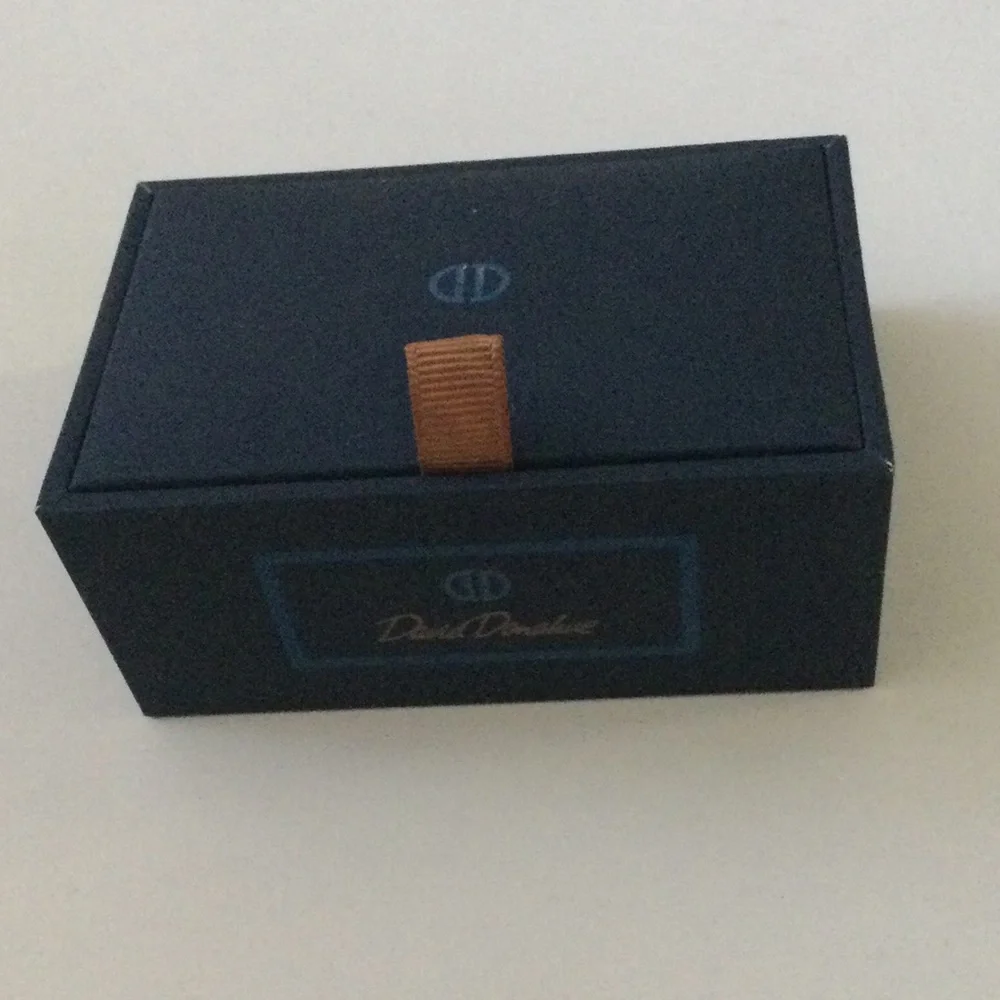 DAVID DONAHUE CUFF LINKS AND STUD SET SILVER BLACK ONYX NWT